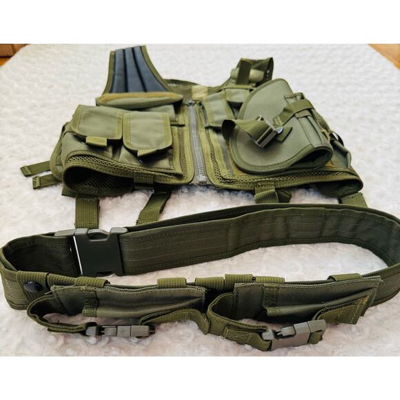 Valken Tactical Adult Crossdraw Airsoft Paintball Olive Green Vest Sz Medium - Picture 15 of 16